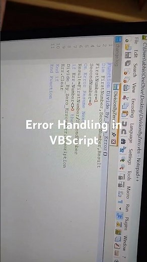 VBScript | Error Handling Mechanism in VBScript