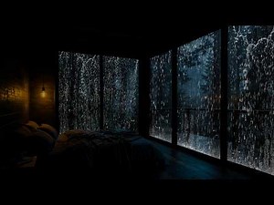 Rain Sound On Window with Thunder Sounds | Cozy Heavy Rain for Sleeping, Studying & Meditation
