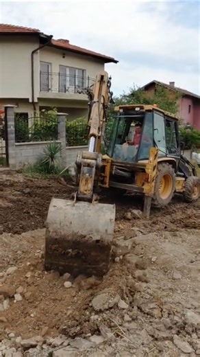 Backhoe operator roadwork