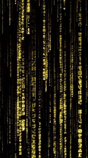 Yellow Matrix Code Rain 3D - Looped video animation for wallpaper #animation #matrix