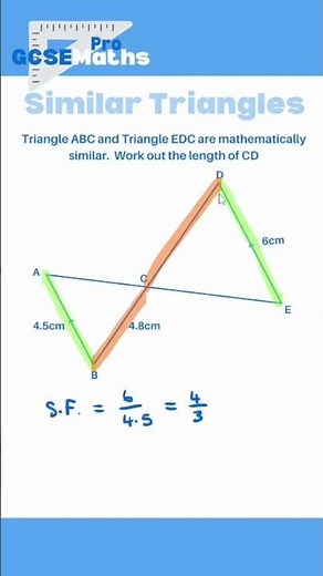 Similar Triangles #gcsemaths #maths #similartriangles #gcse #edexcel #triangles #congruenttriangles
