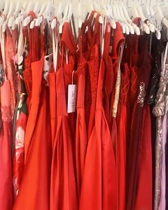 13 reactions | All of these beautiful gowns are patiently waiting for their next event ❤️ We recently got in a lot of red! | Khloe Mae Bridal | Facebook
