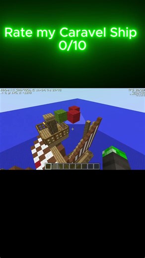 Rate my caravel ship 0/10 #minecraftbuilding