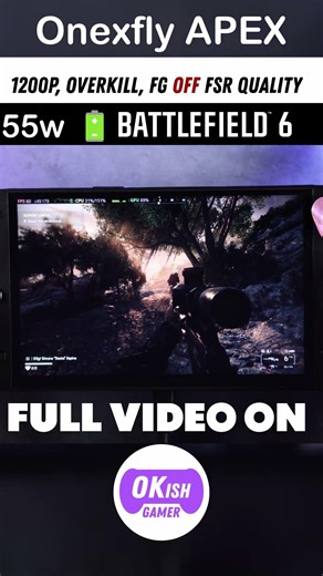 Battlefield 6 on The most powerful 8 inch handheld 55W Frame Gen off, overkill 1200p #handheldgaming