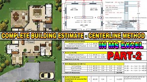 Estimate of Building in Excel Part 2 Complete Building Estimate Centerline Method Urdu/Hindi