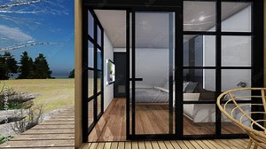 mobile home on caravan park the beach animation