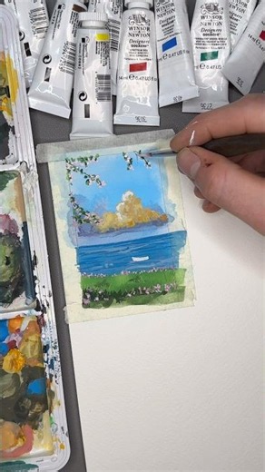 Gouache Study No. 49, the colours are so vibrant! Let me know what you think #gouache #painting