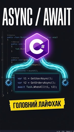 Оптимізація коду C# з async/await #devlife #coding #tutorial