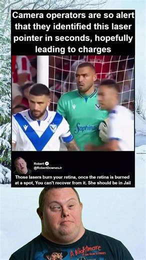 Laser Pointer Caught In Seconds During Soccer Game