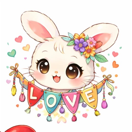 Kawaii Bunny Sticker Set | Pastel Valentine's Day Planner Decals - Etsy