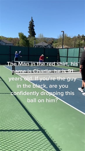 OK, I get it, the ball is high. But are you really going to drop it like that on a 91-year-old man! I hope I’m out here playing pickle ball at 91. #pickleball #pickleballtiktok #pickleballislife #elderabuse