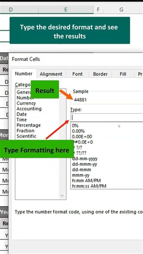 Date Formatting in excel