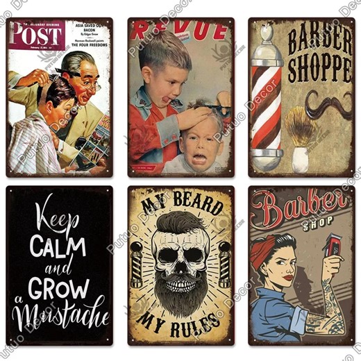 Funny Barber Shop Metal Sign Retro Tin Plate Beard Mustache Wall Decor for Men Cave Haircut Shaving Humor Keep Calm My Beard My Rules - Etsy