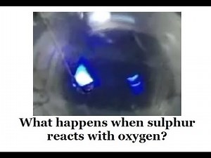 What happens when sulphur reacts with oxygen