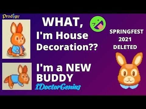 Prodigy Math: BENNY BUNNY: HOUSE ITEM OR EASTER NEW BUDDY? Springfest 2021 DELETED OR 2022 NOW