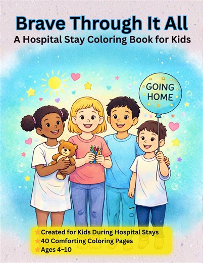 Hospital Stay Coloring Book for Kids | 40 Printable Pages (PDF Download) - Etsy