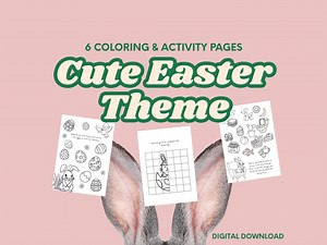 Easter Bunny Coloring Pages, Kids Activity Pack, Printable Fun (digital Download) - Etsy Canada