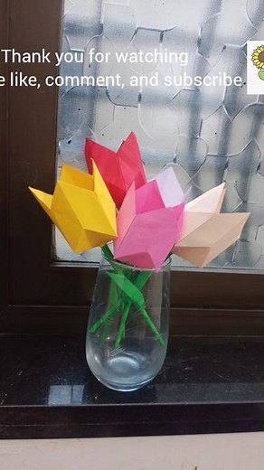 Easy Tulips Making Craft | DIY Paper Flowers in 5 Minutes #spoonflower