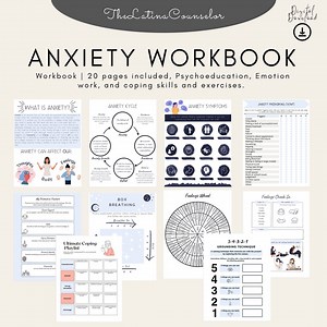 Anxiety Workbook, Anxiety Worksheets, Therapy Resources, Therapist Tools, Counseling, CBT, DBT, Lists, 15+ Sheets, Instant Download - Etsy