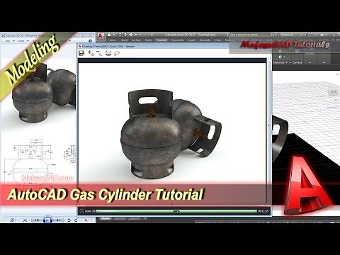 AutoCAD 3D Modeling Gas Cylinder Tutorial Exercise 29