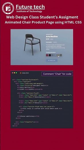 Creative Web Design Project | Animated Chair Product Page Tutorial