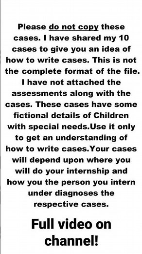 Internship Report File Cases - MAPC Counselling Psychology IGNOU ( MPCE 25 )