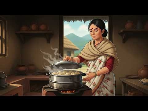 Amma’s Momos in the Misty Hills of 1995 ❤️🥟 Village life | Ghibli style