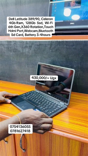 Dell Latitude 3189 Intel Celeron 12.6 Inches X360 Rotation 4gb ram 128ssd storage Webcam Touch Screen Wifi Bluetooth Hdmi Sd card Battery 2-3hrs #graphicsdesigner #cheaplaptop #laptopsinkampala