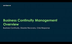 Business Continuity Management Overview - BCM - Risk Products
