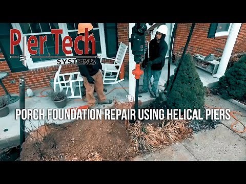 Porch Foundation Repair Using Helical Piers - Stop Porch Settling