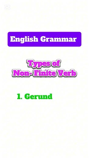 Types of Non-finite Verb, English Grammar #english #englishgrammar #verbs