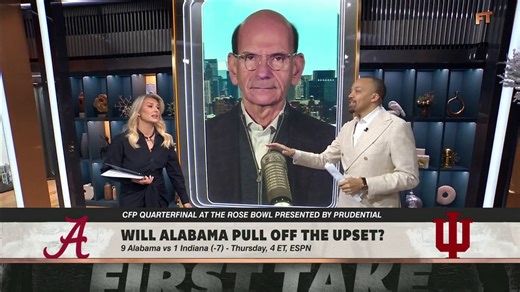 "This is going to be a blowout. [Alabama] doesn't stand a chance." 😳 David Dennis Jr. is rocking with Indiana ahead of the CFP Quarterfinal at the Rose Bowl 🌹 | ESPN First Take