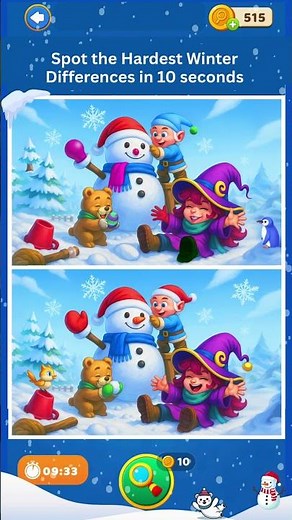 Winter Spot the Differences Puzzle Game | Differences for Relaxing Moments | Puzzle for Calm & Focus