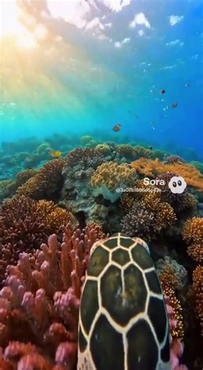 Swimming With a Sea Turtle in the Open Ocean! 🐢🌊#viral#ocean#marinelife