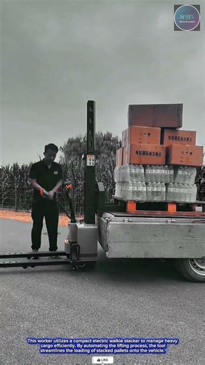 Efficient & Powerful: Compact Electric Walkie Stacker for Seamless Heavy Cargo Loading