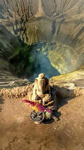 Lord Ganesha on top of the Active Volcano Mt. Bromo, Java, Indonesia #hindugod #hinduism #hindutva