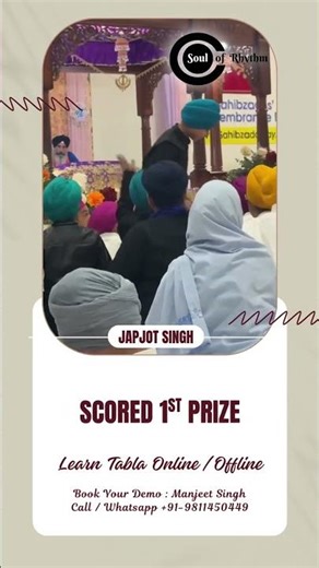 Japjot Singh from USA, secured 1st Position in the Tabla Competition. #learntabla #tablatutorial