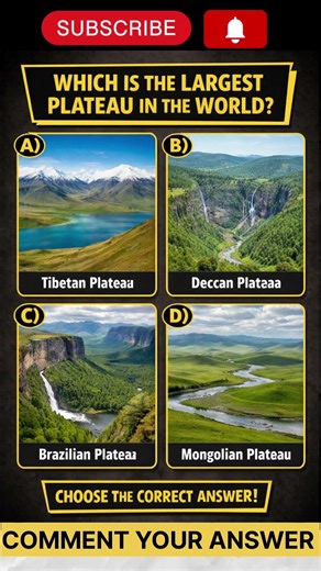 Which is the largest plateau in the world? #shortsvideo