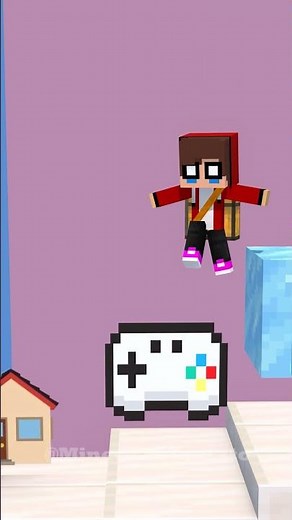 JJ Ice jump with Sister ❄️😡 - MAIZEN Minecraft Animation #shorts