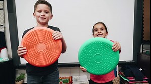 Bouncyband – Wiggle Seat – Gray, 13” D – Large Sensory Cushion for Kids Ages 6-18+ – Promotes Active Learning, Improves Student Productivity, Includes Easy-Inflation Pump