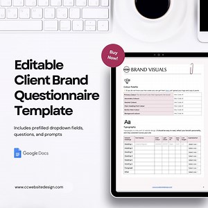 Client Brand Questionnaire Template – Editable Google Docs Form - Etsy