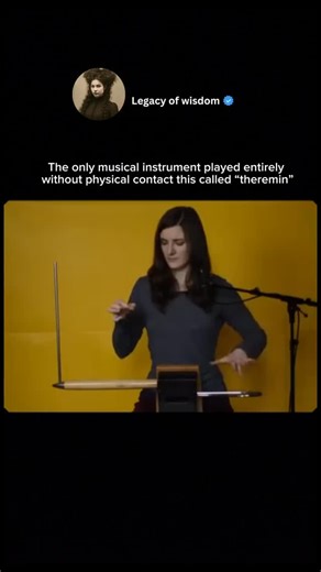 Legacy of wisdom on Instagram: "Touchless Music – The theremin is the only instrument played without touching it. Invented in 1920 by Léon Theremin, it uses electric fields and two antennas to sense hand movements. Sound from Thin Air – One hand controls pitch, the other controls volume. By moving your hands closer or farther from the antennas, you shape the sound invisibly. Sci-Fi Signature – Its eerie tones became famous in old sci-fi and horror movies, creating spooky effects that felt alien 