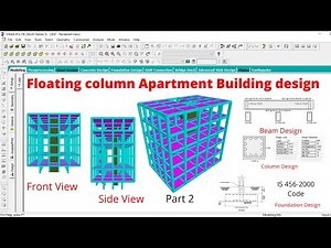 Apartment Building G+5 with floating column design by Staad Pro Software Part 2 | Building | online