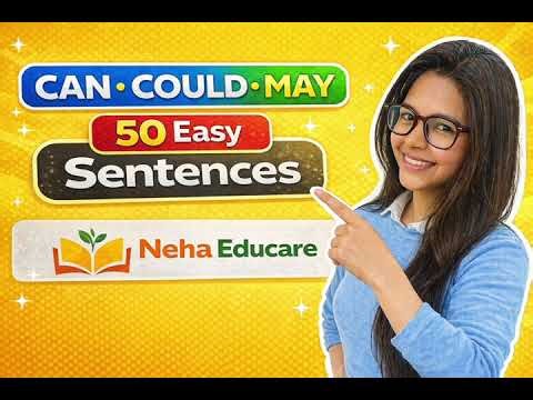 Can, Could, May | 50 Easy Sentences with Hindi Meaning | English Speaking Practice for Beginners