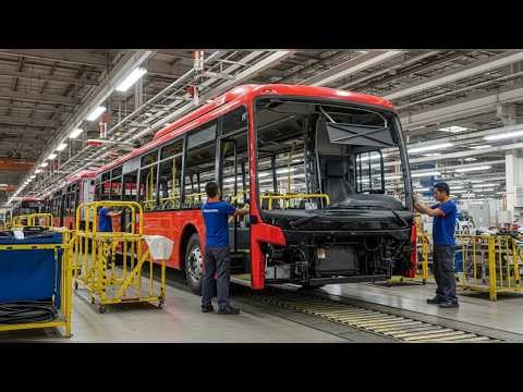 Inside the Giant Bus Factory | How Buses Are Built Step by Step