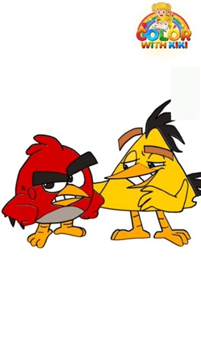 Learn to Draw Red and Chuck from Angry Bird - Drawing and Coloring Tutorial for Kids