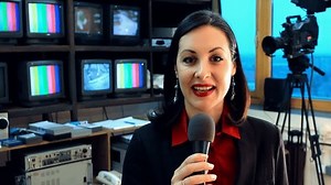 Tv Reporter Studio Beautiful Newscaster Announces Stock Footage Video (100% Royalty-free) 9033478 | Shutterstock