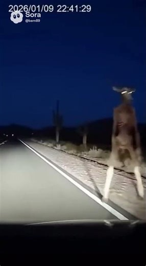 Dash Cam Films Skinwalker Running at 60mph