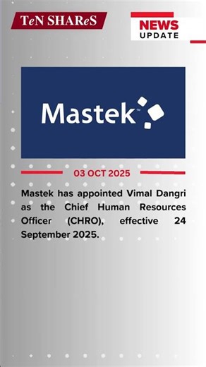 Mastek | 03 OCT 2025 | #bse #nse #marketnews #news #Mastek #technology #IT