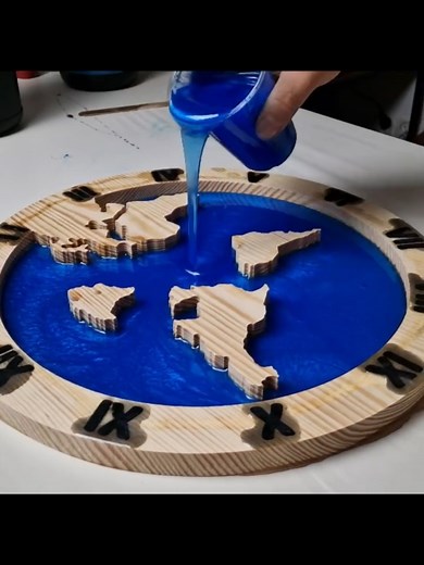 Amazing Wooden Epoxy Wall Clock with LED Features